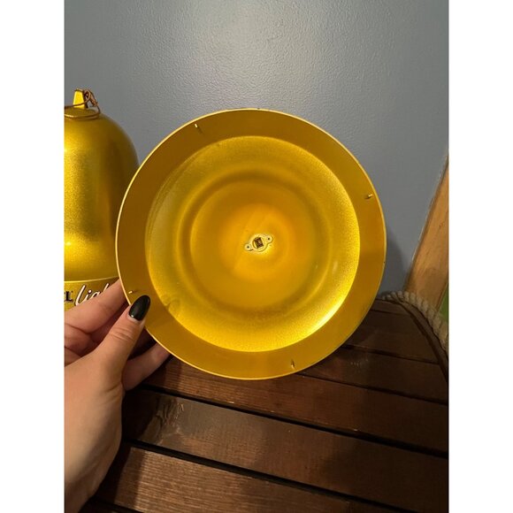 Vintage Amstel Light Metallic Gold Giant Plastic Bell Ornament Set of 2 RARE - Picture 6 of 9